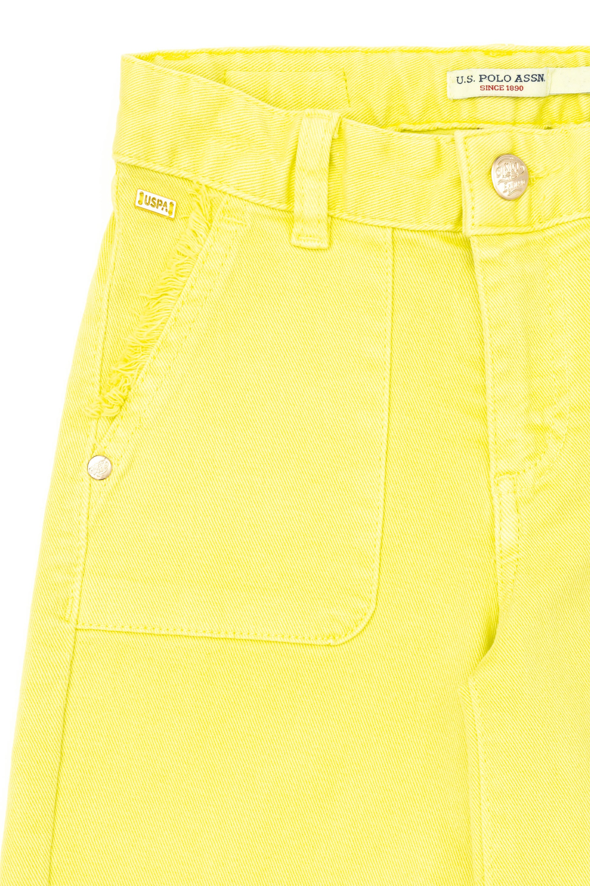 Girl's Neon Yellow Canvas Pants