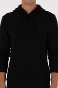 Erkek Regular Fit Kapişonlu Siyah Basic Sweatshirt