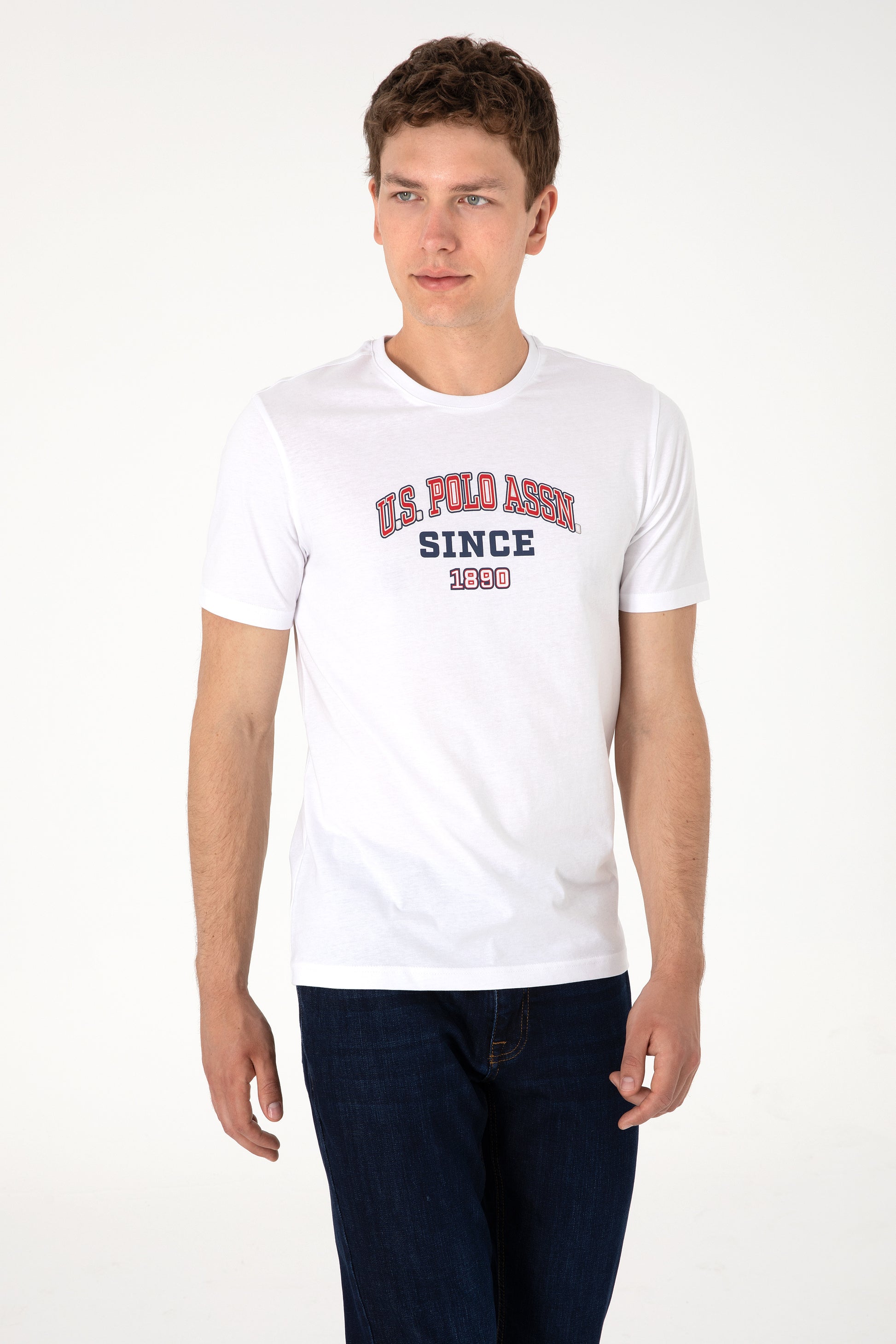 Men's Regular Fit Crew Neck White T-Shirt