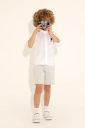 Boy's White Long Sleeve Shirt