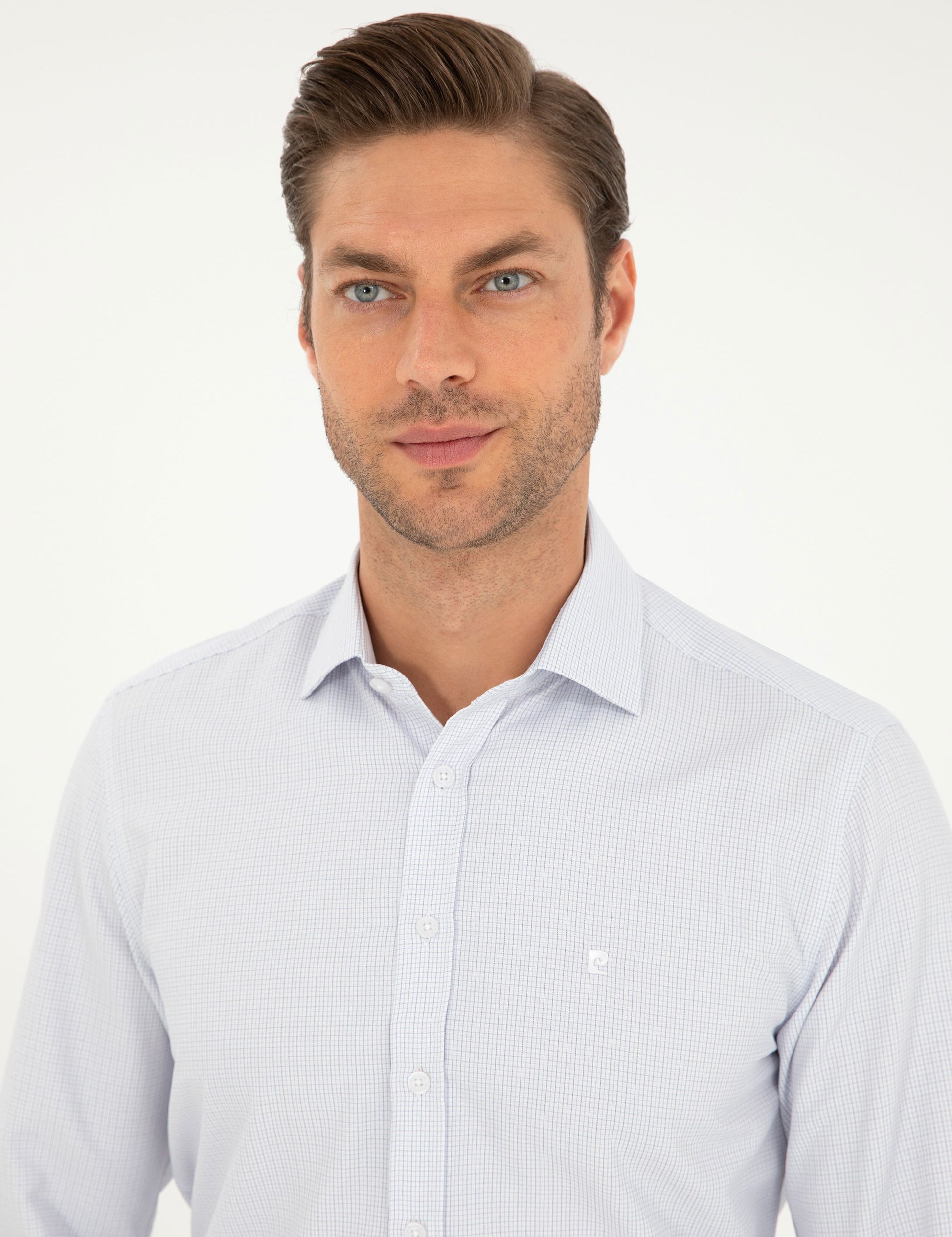 Navy Blue Slim Fit Long Sleeve Shirt