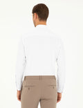 White Slim Fit Chunky Long Sleeve Shirt