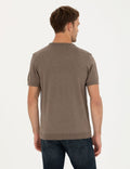 Mink Melange Slim Fit Crew Neck Sweater T-Shirt