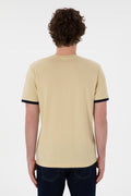 Men's Regular Fit Crew Neck Light Khaki T-Shirt