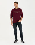 Burgundy Regular Fit Crew Neck Sweatshirt