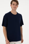 Men's Comfort Fit Crew Neck Navy T-Shirt