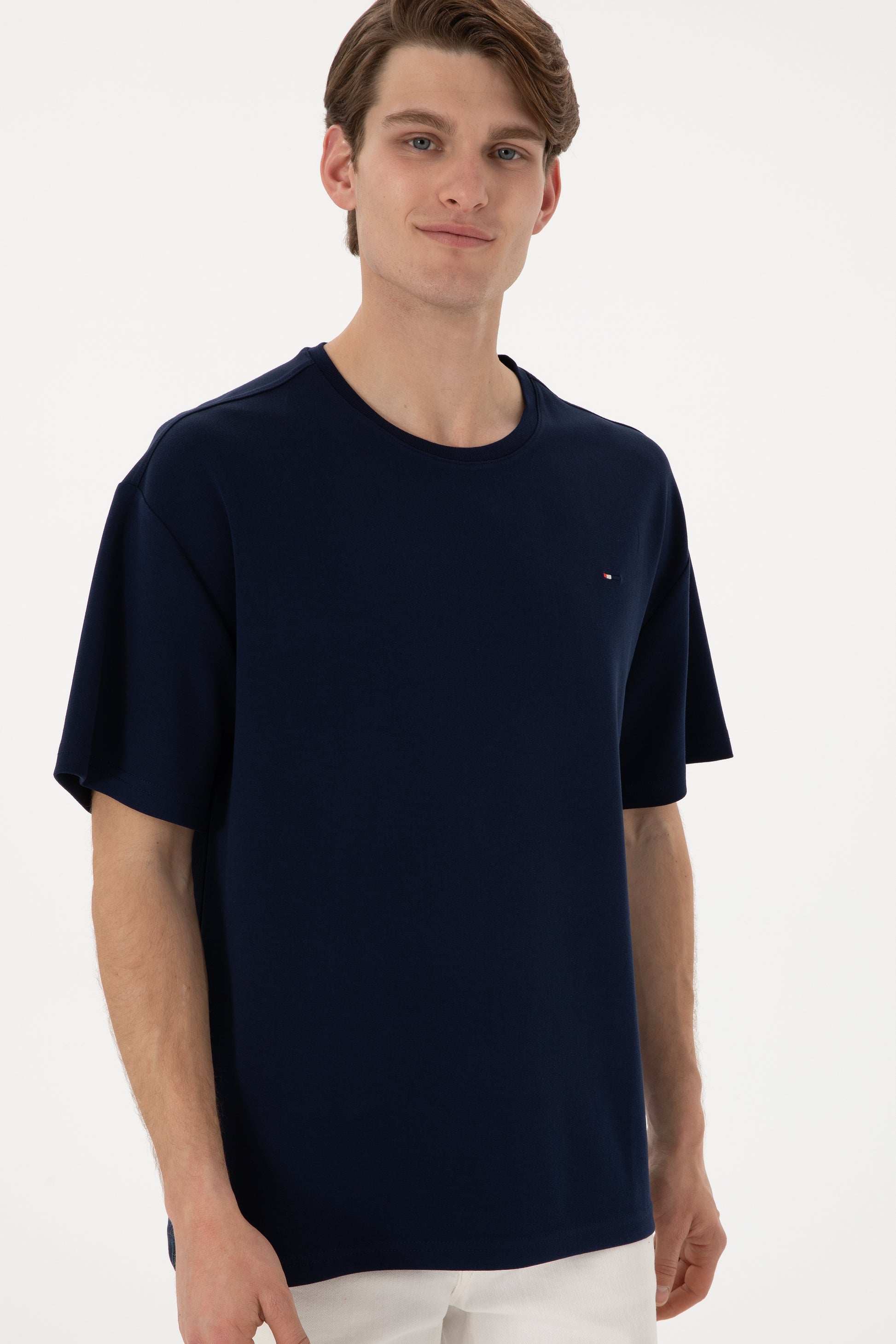 Men's Comfort Fit Crew Neck Navy T-Shirt