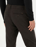 Brown Slim Fit Canvas Pants