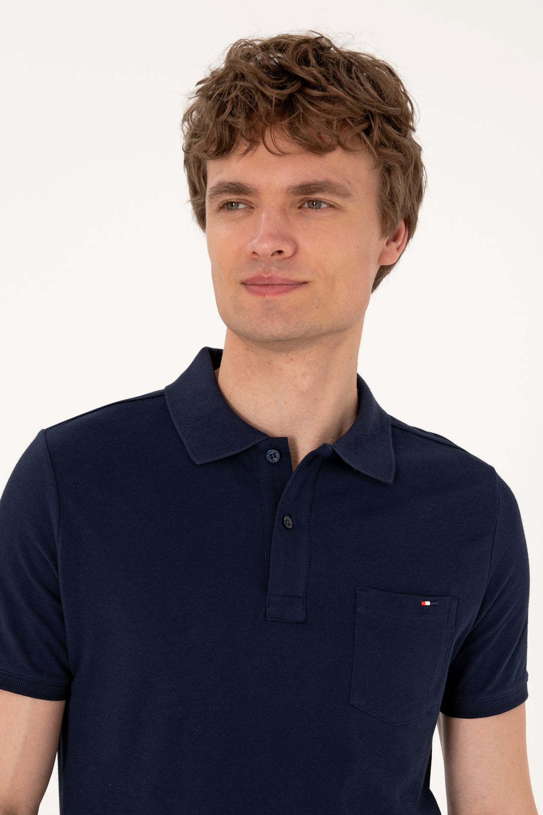 Men's Regular Fit Polo Neck Navy T-Shirt