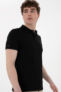 Men's Slim Fit Polo Neck Black Basic T-Shirt
