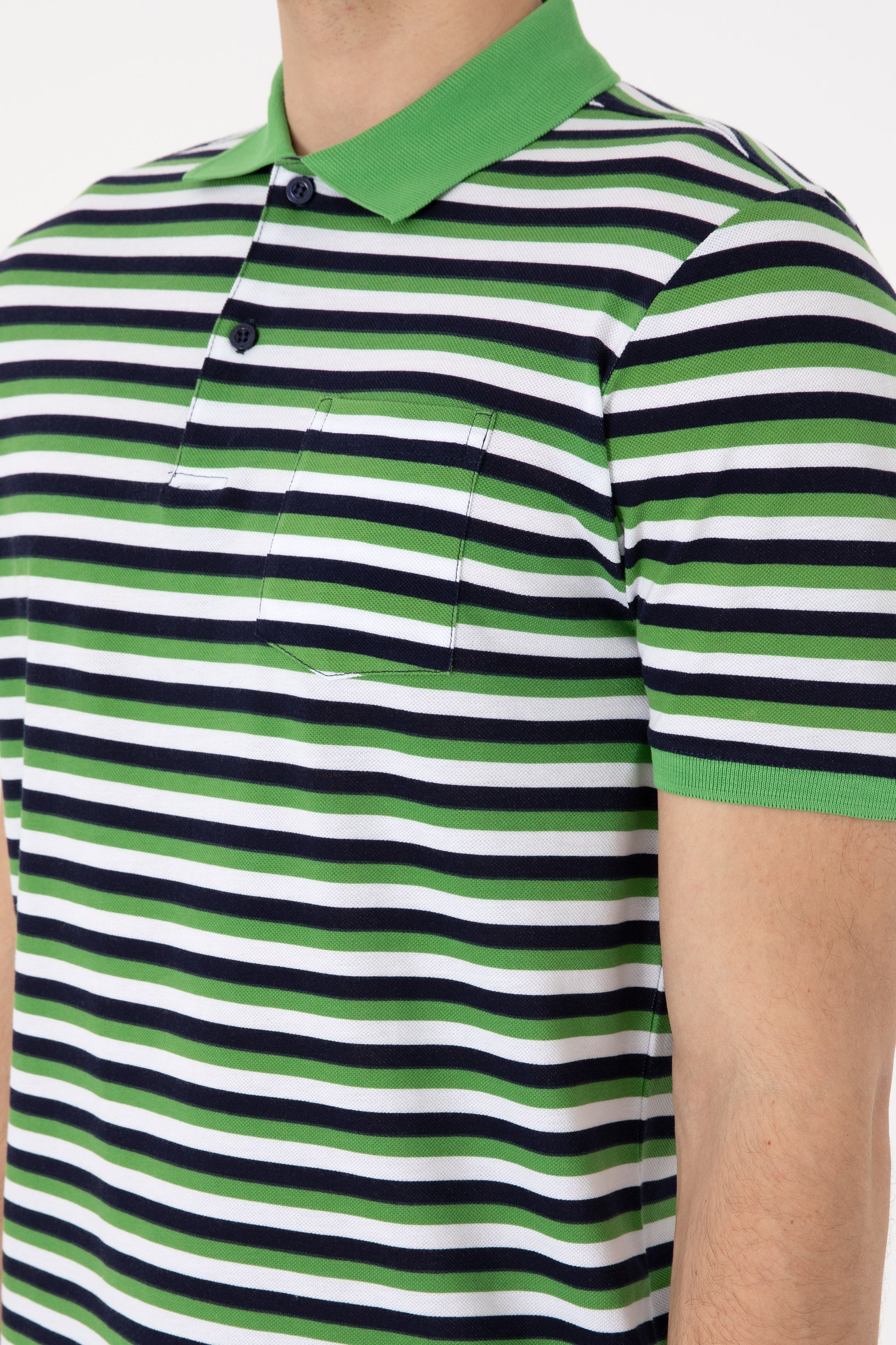 Men's Regular Fit Polo Neck Green T-shirt