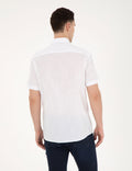 White Regular Fit Short Sleeve Shirt
