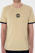 Men's Regular Fit Crew Neck Light Khaki T-Shirt