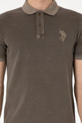 Men's Slim Fit Polo Neck Mink Wash Basic T-Shirt