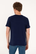 Men's Regular Fit Crew Neck Navy T-Shirt