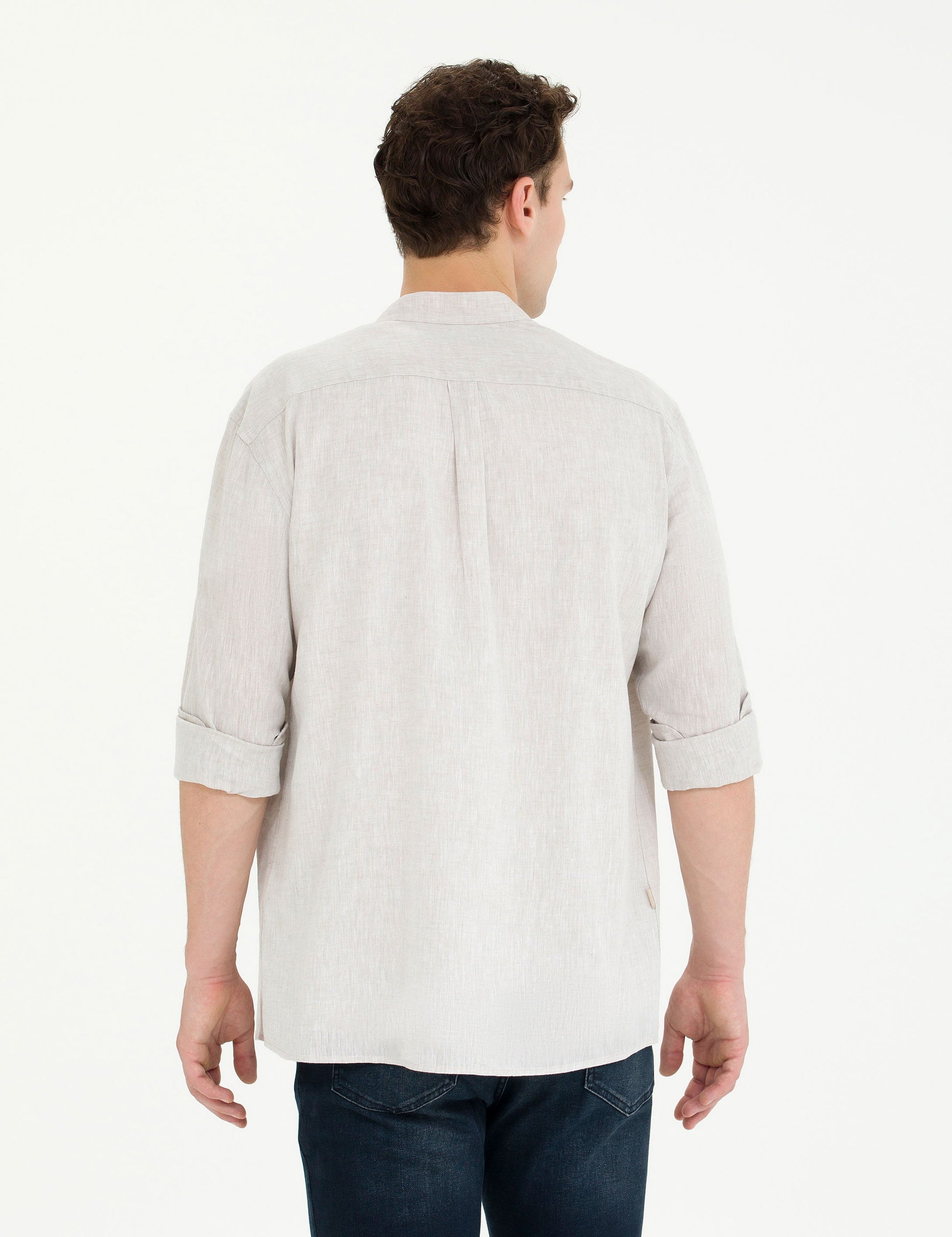 Light Brown Regular Fit Long Sleeve Shirt