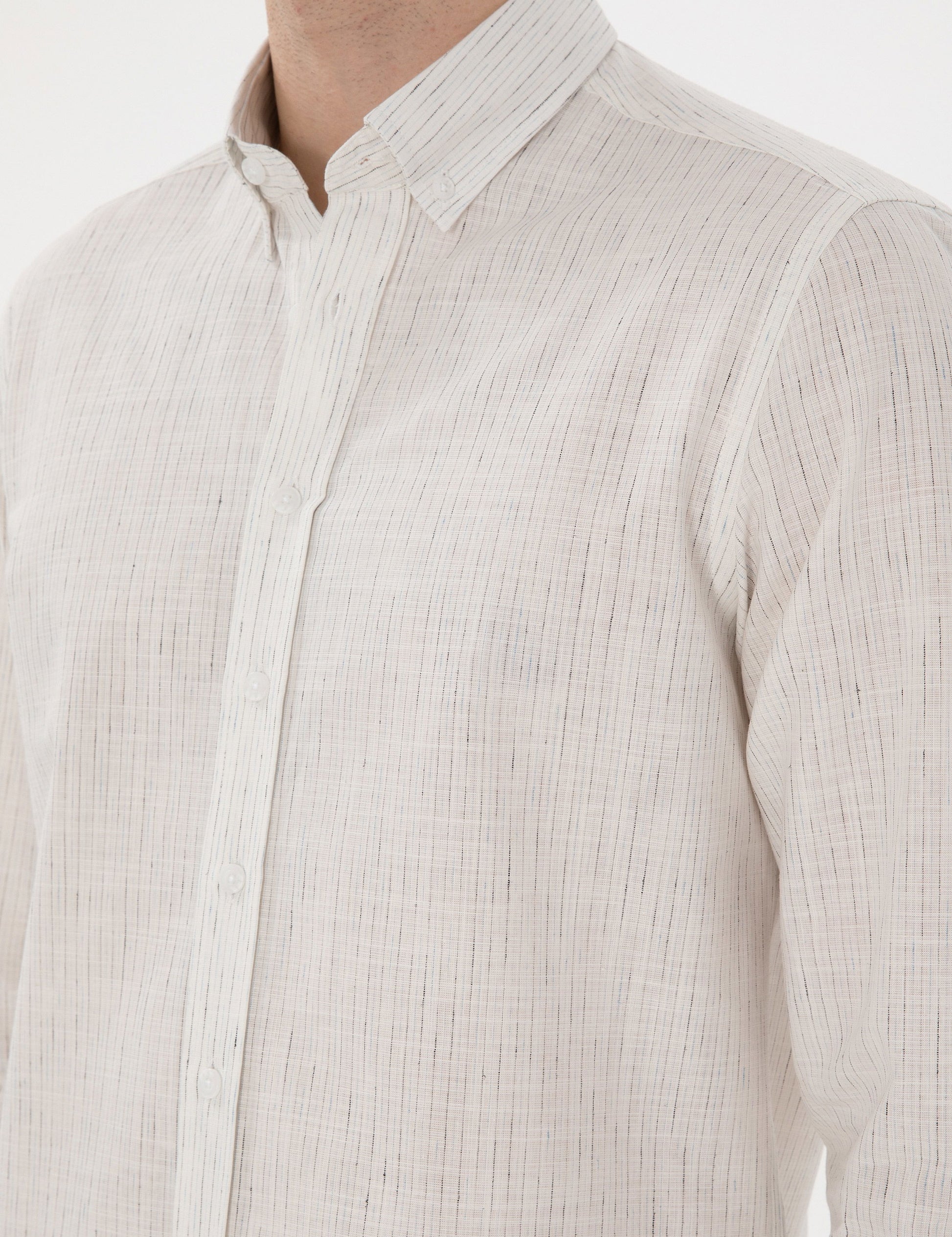 White Regular Fit Long Sleeve Shirt