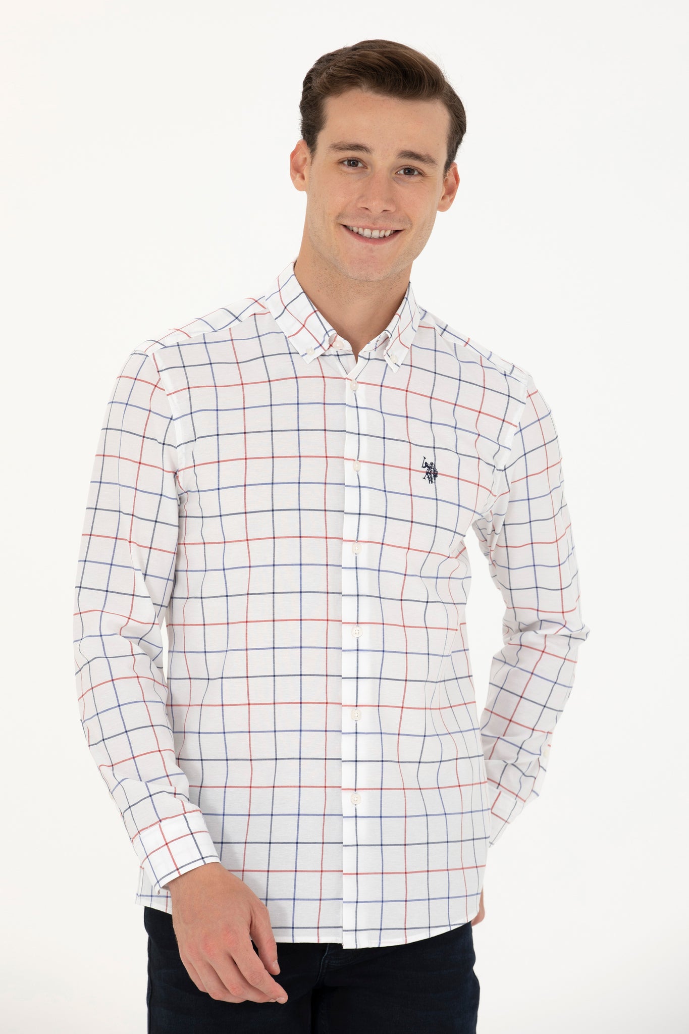 Men's Plaid White Shirt