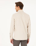 Beige Slim Fit Long Sleeve Shirt