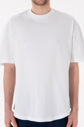 Men's Long Fit Crew Neck White Basic T-Shirt