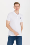 Men's White Basic Polo Neck T-Shirt