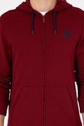 Men's Burgundy Knitted Cardigan