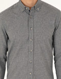 Grey Slim Fit Long Sleeve Shirt