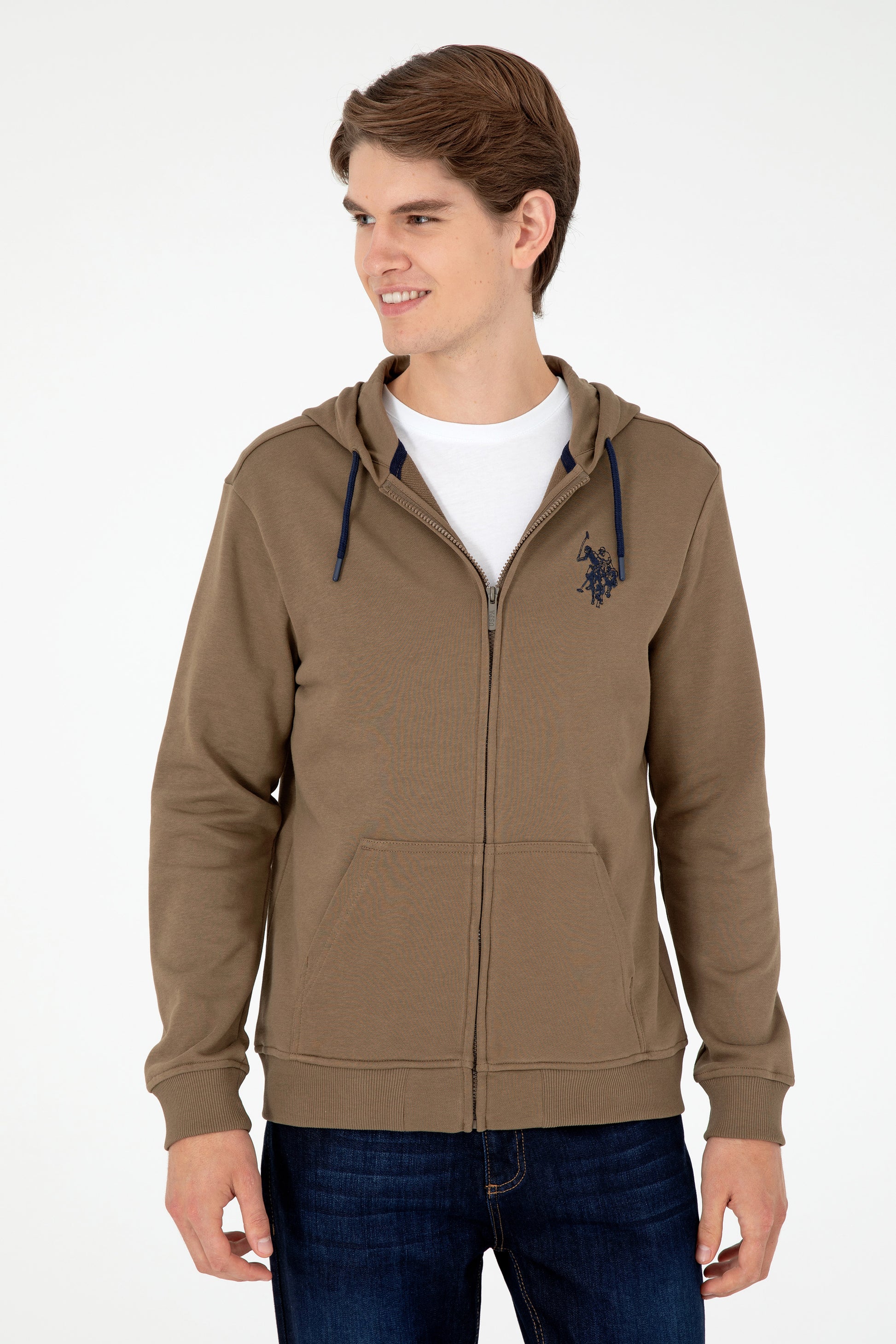 Men's Khaki Knitted Cardigan