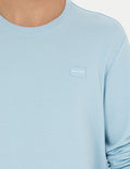 Light Blue Regular Fit Crew Neck Sweatshirt