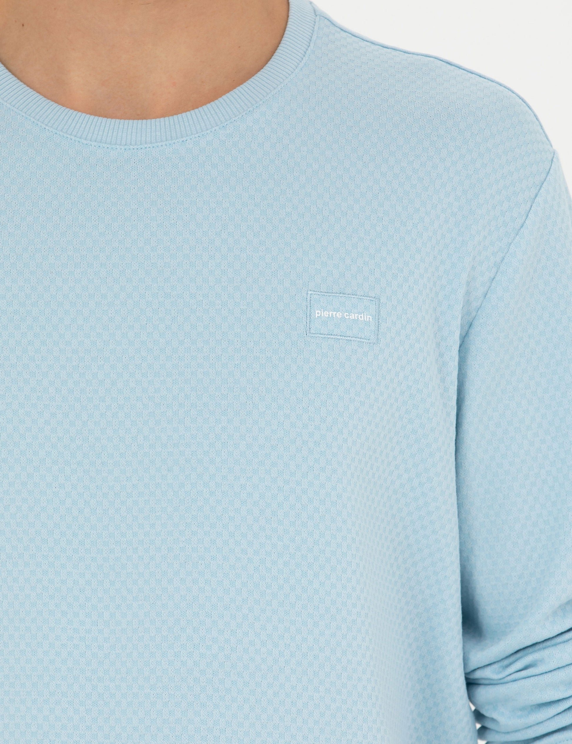 Light Blue Regular Fit Crew Neck Sweatshirt