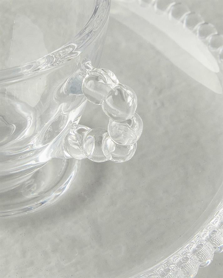 Balloon Glass 8 Pieces 4 Seater Coffee Cup Set Transparent