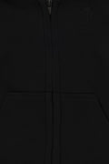 Boy Baby Zip Black Basic Sweatshirt
