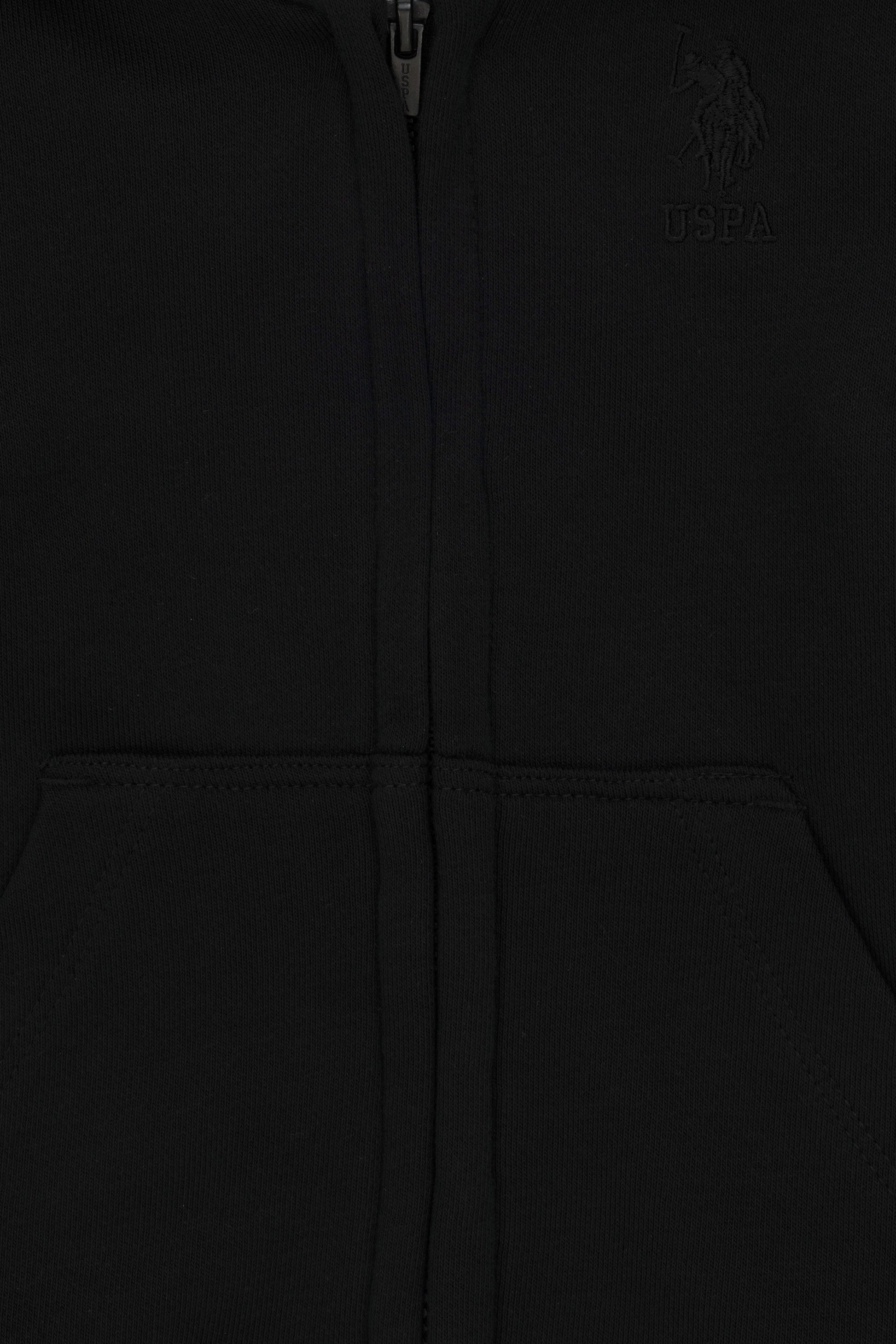 Boy Baby Zip Black Basic Sweatshirt