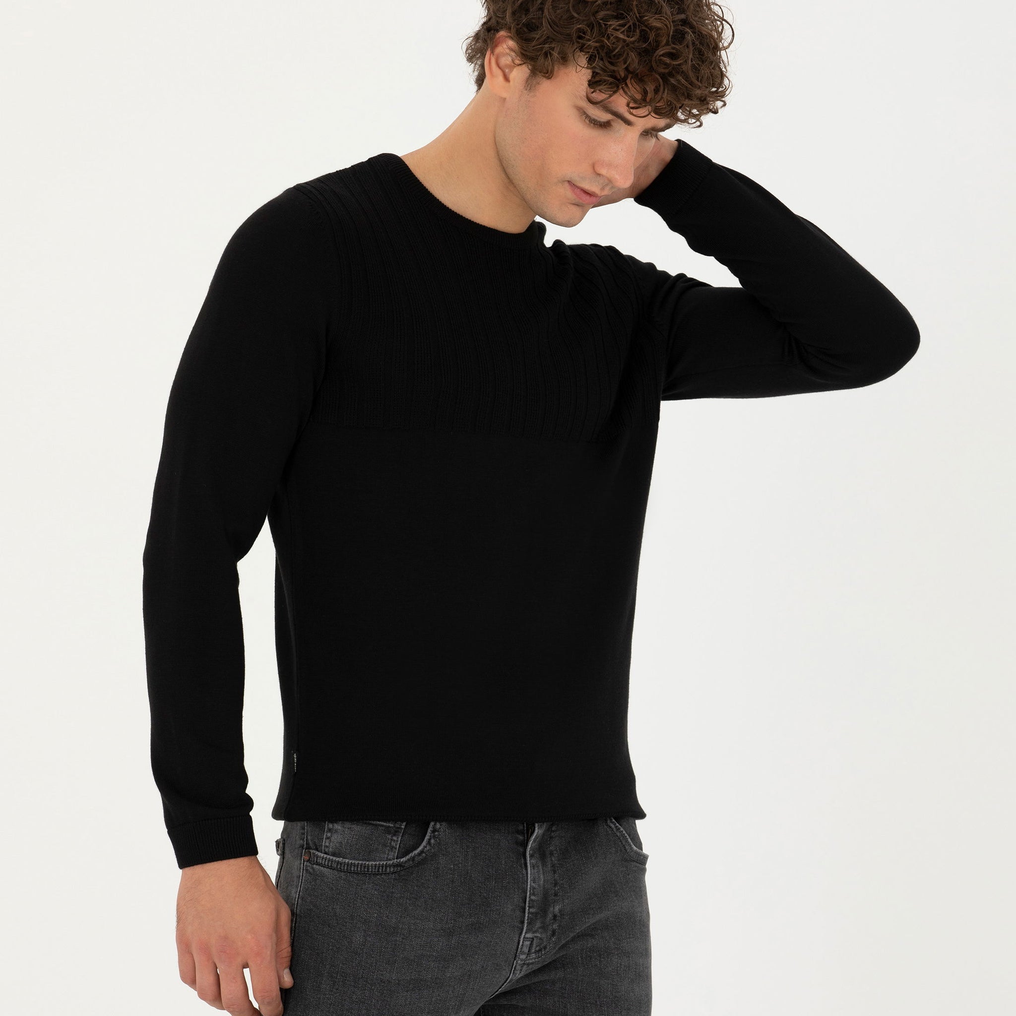 Black Slim Fit Sweater