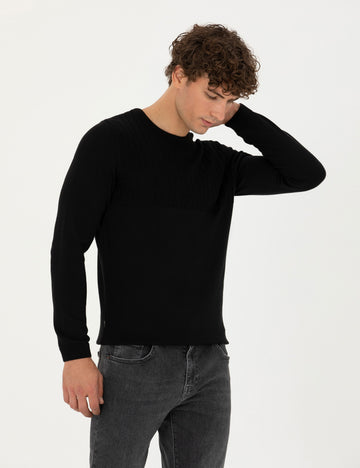 Black Slim Fit Sweater