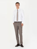 White Slim Fit Long Sleeve Basic Shirt