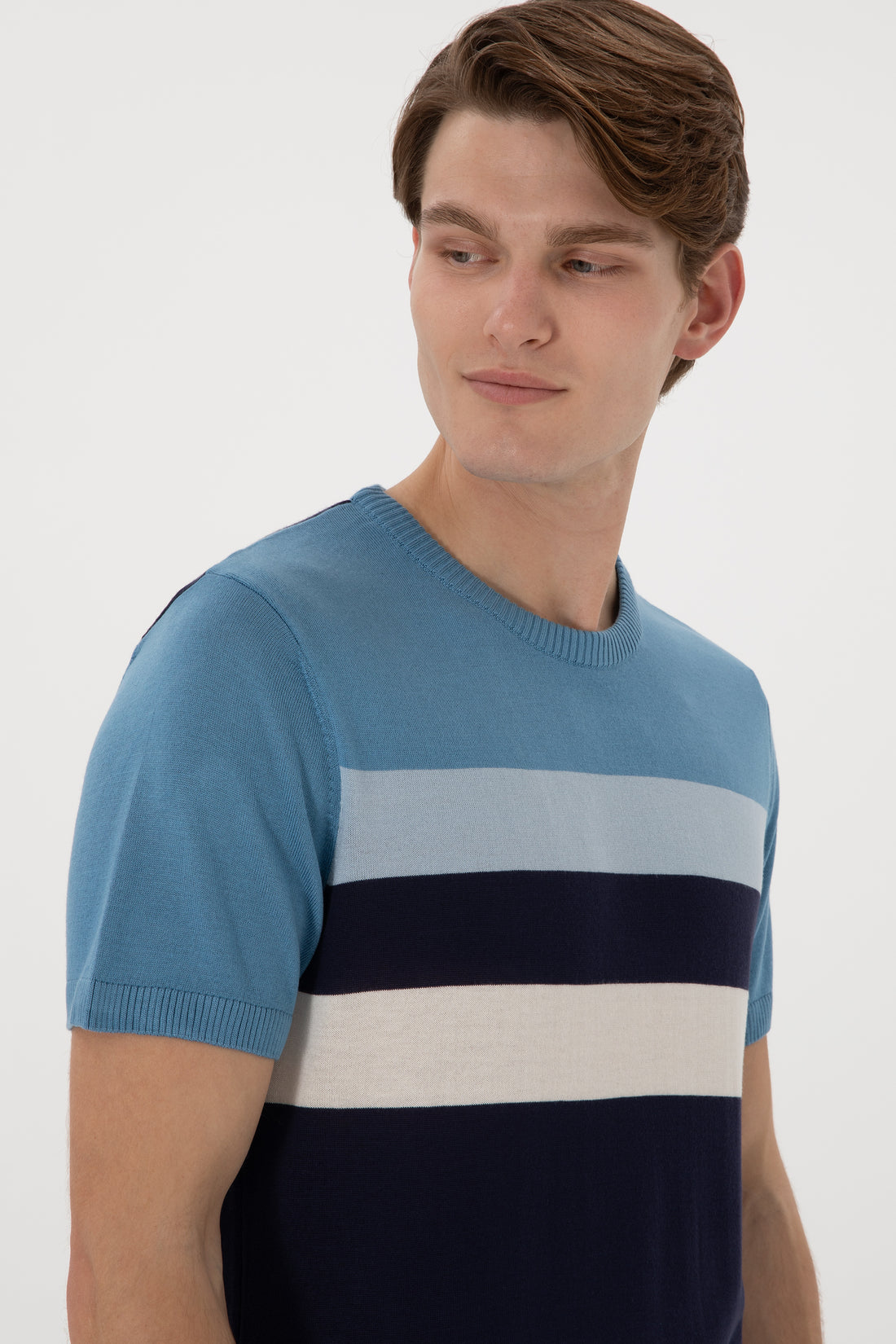Men's Slim Fit Crew Neck Navy T-Shirt