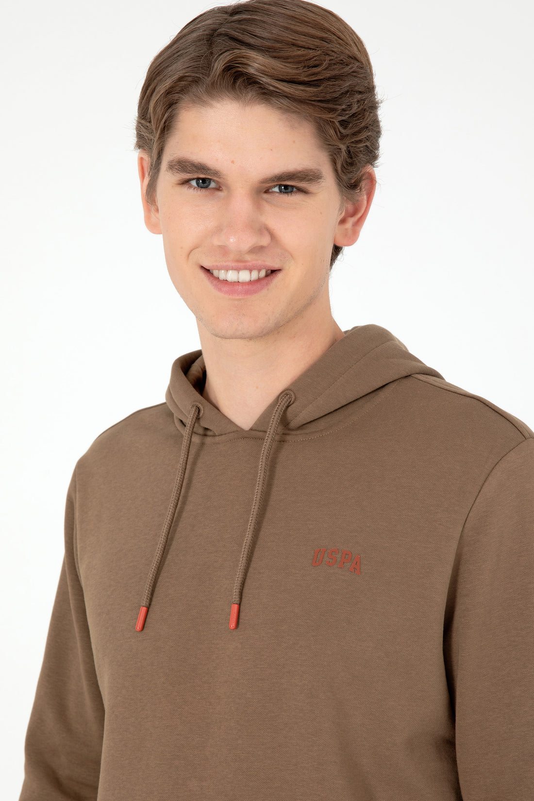 Men's Hooded Khaki Basic Charcoal Sweatshirt