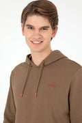Men's Hooded Khaki Basic Charcoal Sweatshirt