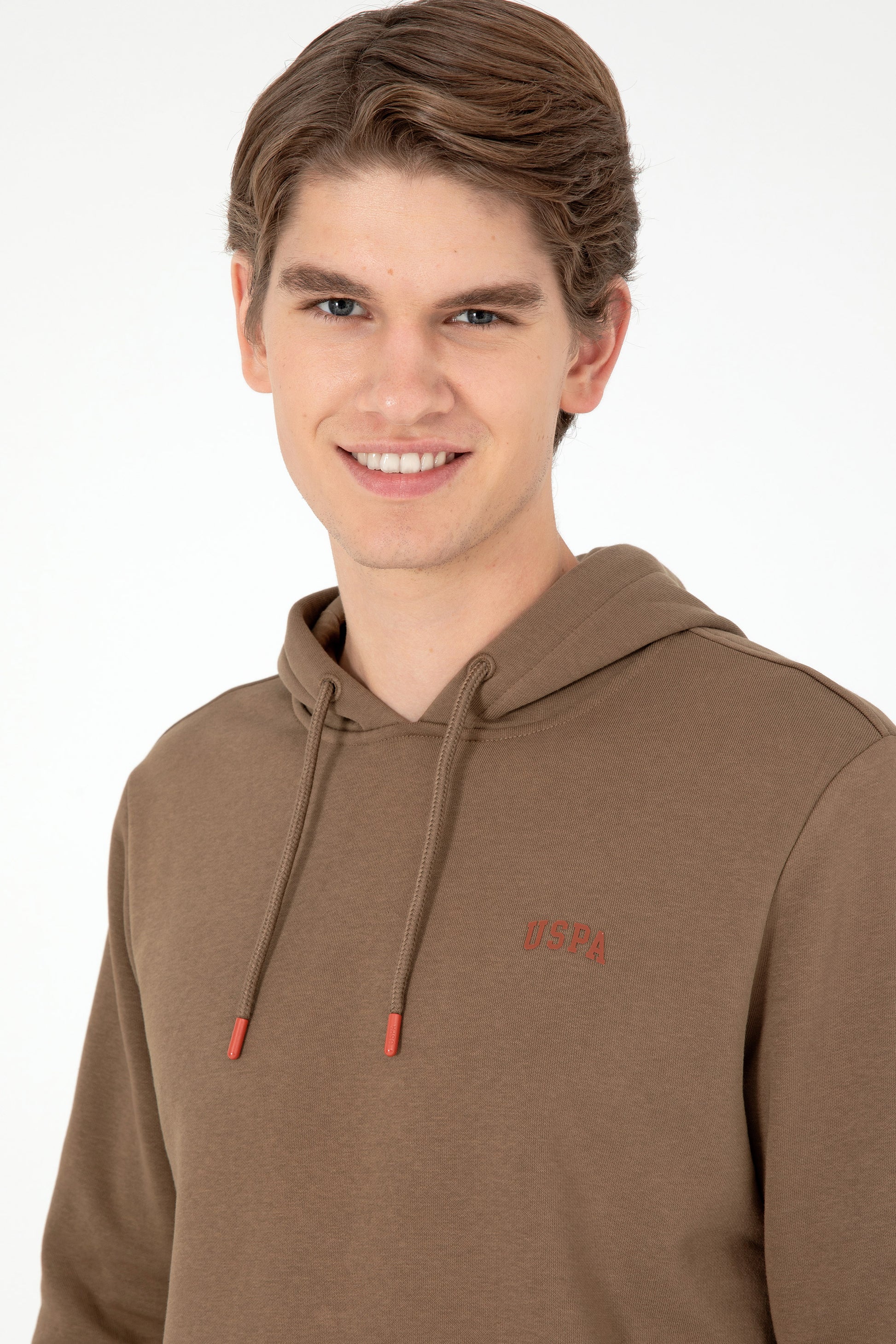 Men's Hooded Khaki Basic Charcoal Sweatshirt