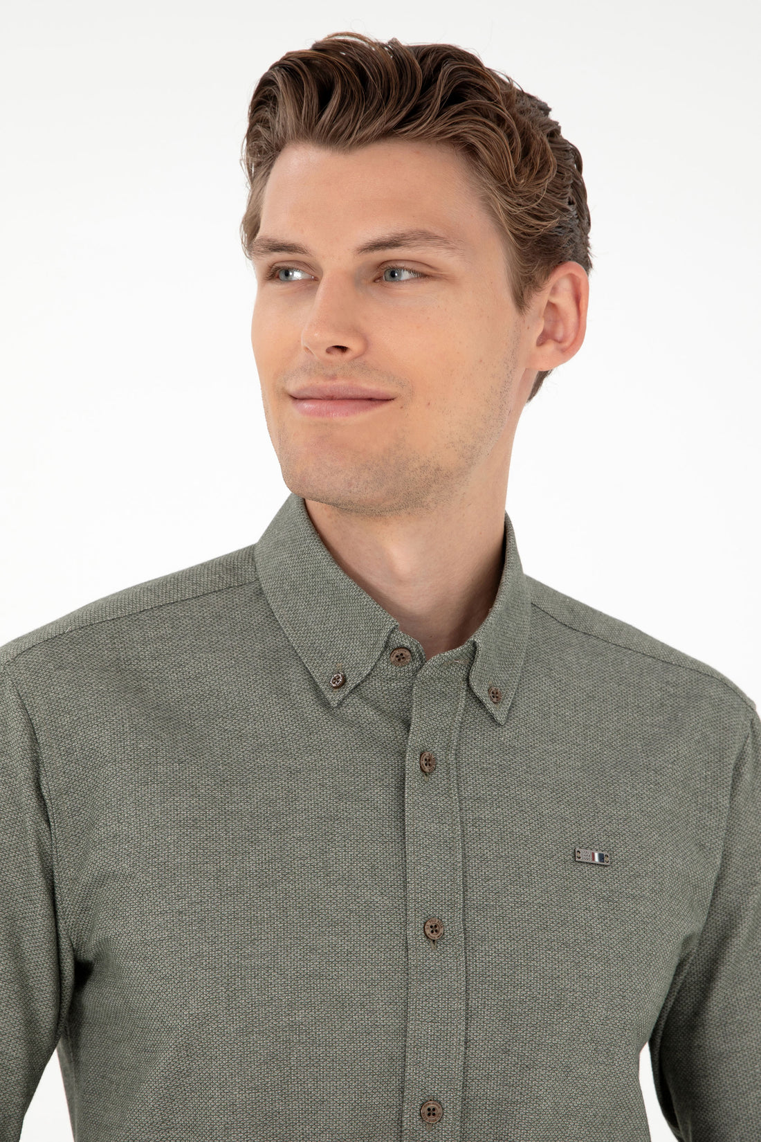 Men's Khaki Long Sleeve Shirt