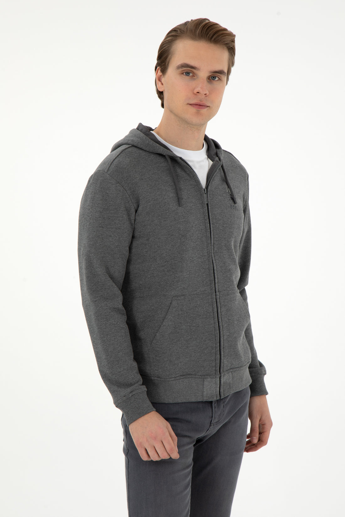 Men's Anthracite Melange Knitted Cardigan