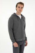 Men's Anthracite Melange Knitted Cardigan
