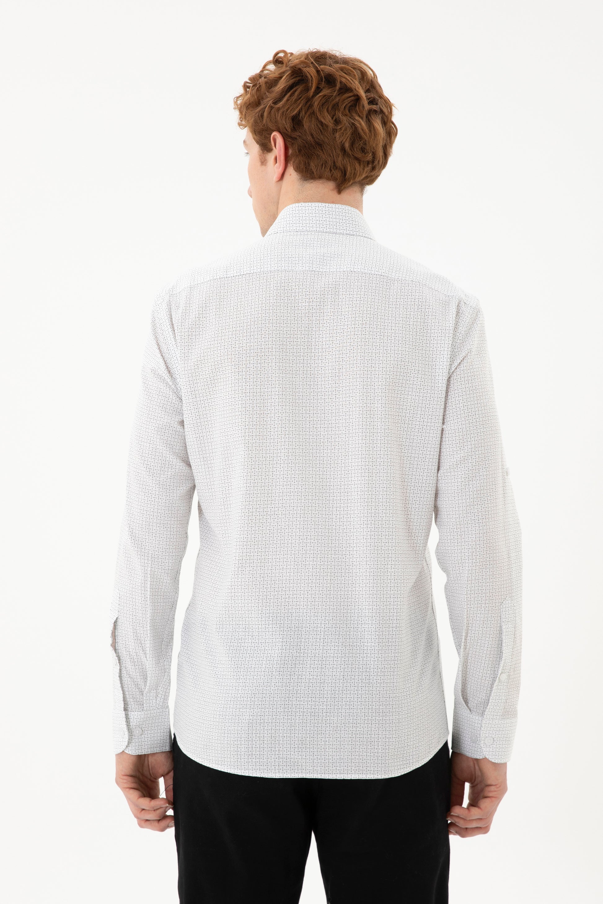 Men's Printed White Shirt