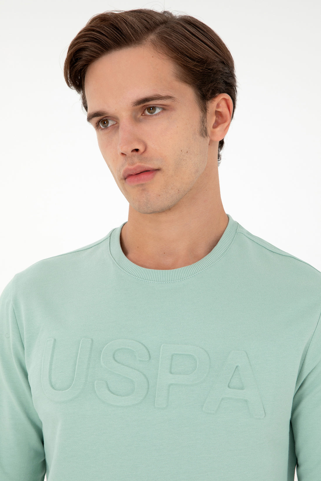 Men's Water Green Basic Sweatshirt