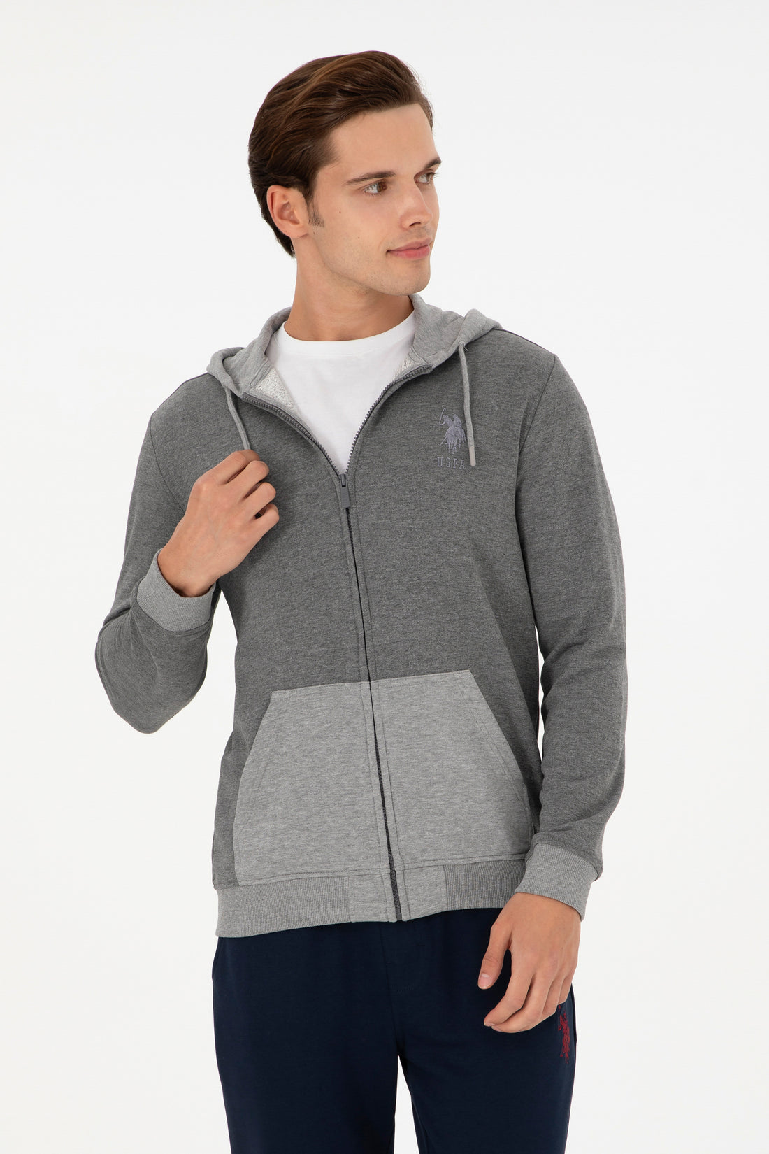 Men's Anthracite Melange Knitted Cardigan