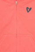 Girl's Pomegranate Flower Zipper Sweatshirt