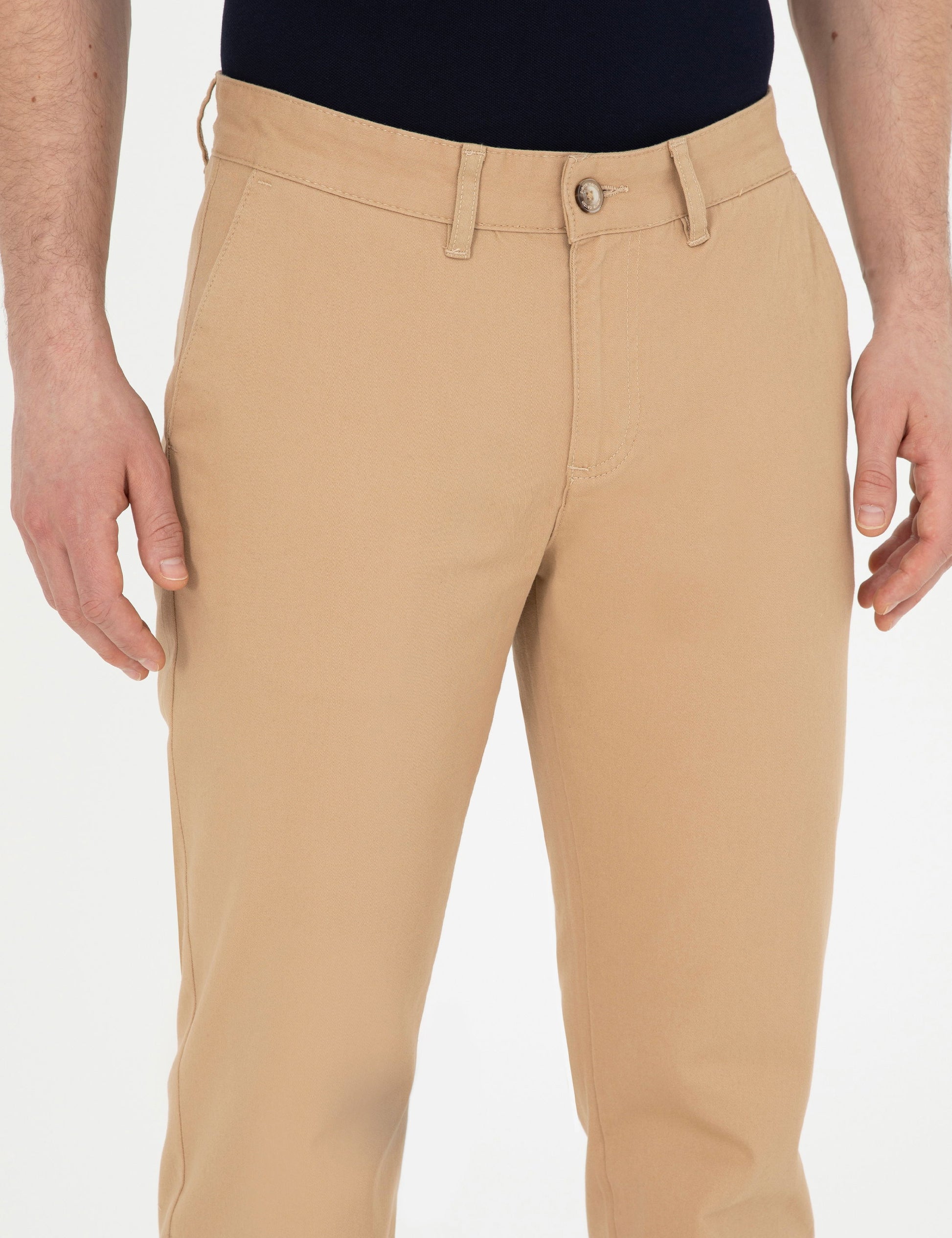 Camel Regular Fit Canvas Pants