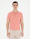 Red Slim Fit Buttoned Polo Neck Knitwear T-Shirt