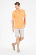 Men's Orange Basic Polo Neck T-Shirt